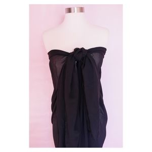 Victoria's Secret Black Solid Beach Cover Up Pareo
